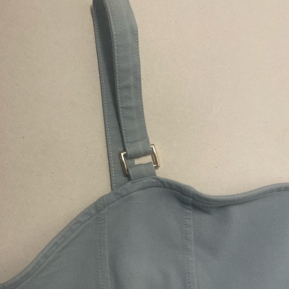 H&M light teal cami bodysuit with gold hardware size Large - Picture 2 of 6